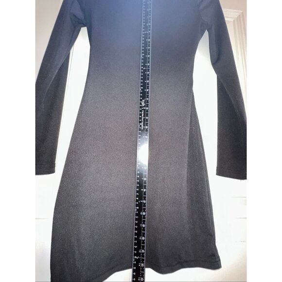 SHEIN SXY Cut Out Waist Ribbed Knit Bodycon Black Dress Women’s Size Small - Picture 7 of 8